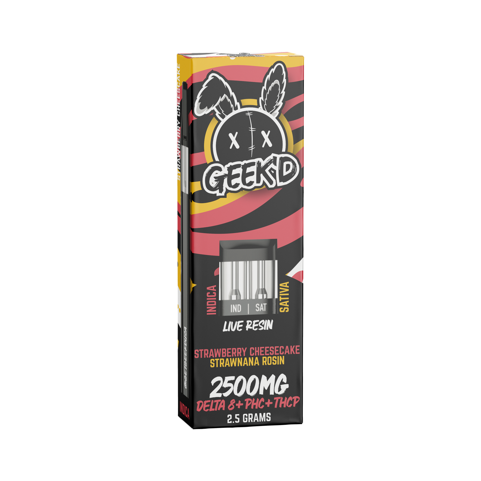 GEEK’D EXTRACTS – ZKITTLEZ & JACK SAUCE – DELTA 8 + PHC + THCP – LIVE RESIN DISPOSABLE